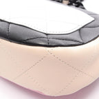 Chanel Shoulder Bag Mini Quilted Black Pink Beige Lambskin Platinum — view 7