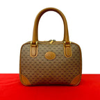 Gucci Vintage Micro GG Leather Mini Boston Bag Brown Camel
