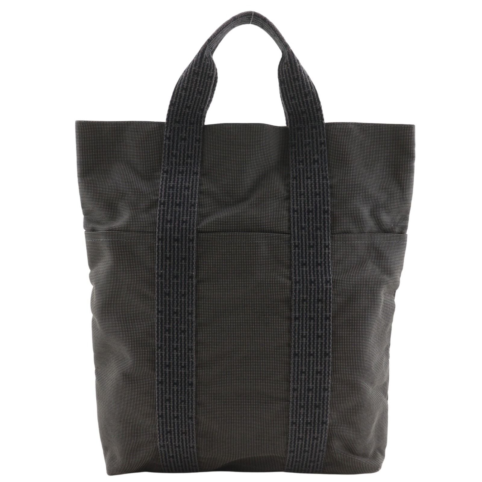 Hermes Her Line Cabas Tote Canvas Gray Handbag