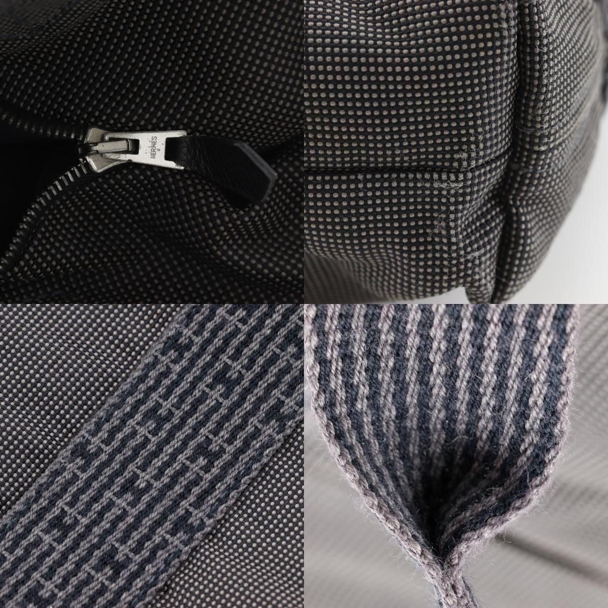 Hermes Her Line Cabas Tote Canvas Gray Handbag — view 9