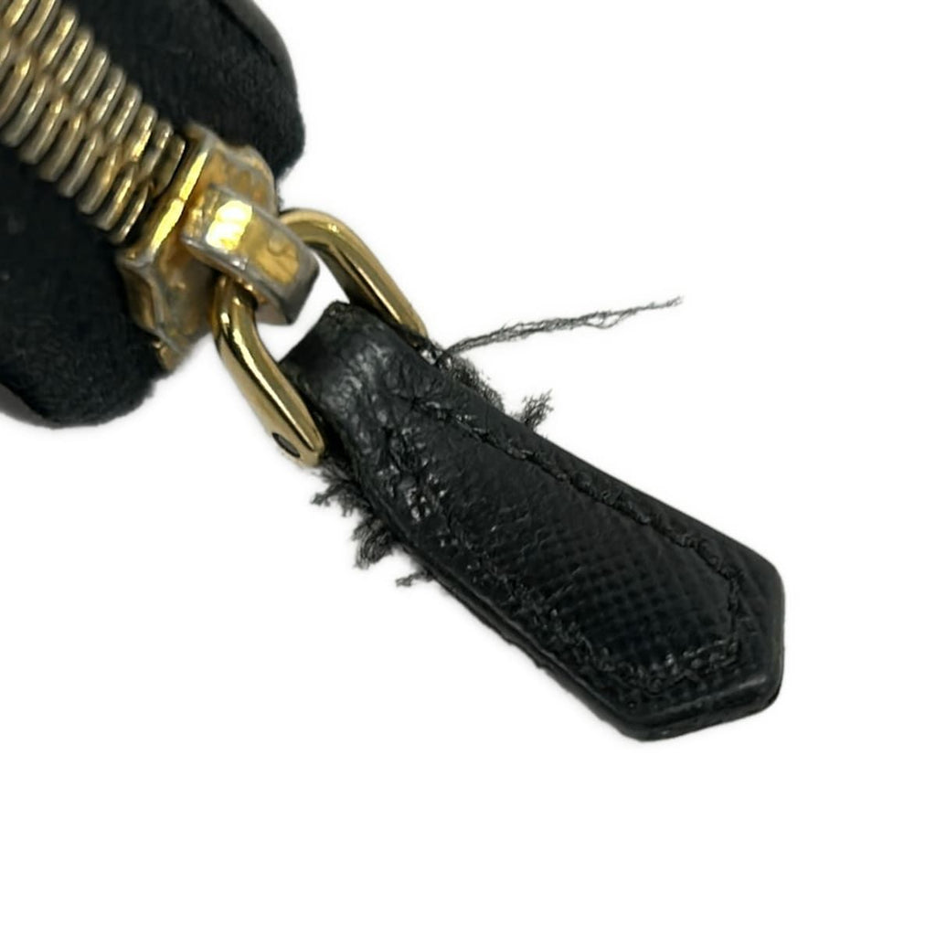 Prada Wallet Black Zip Around Leather — view 6