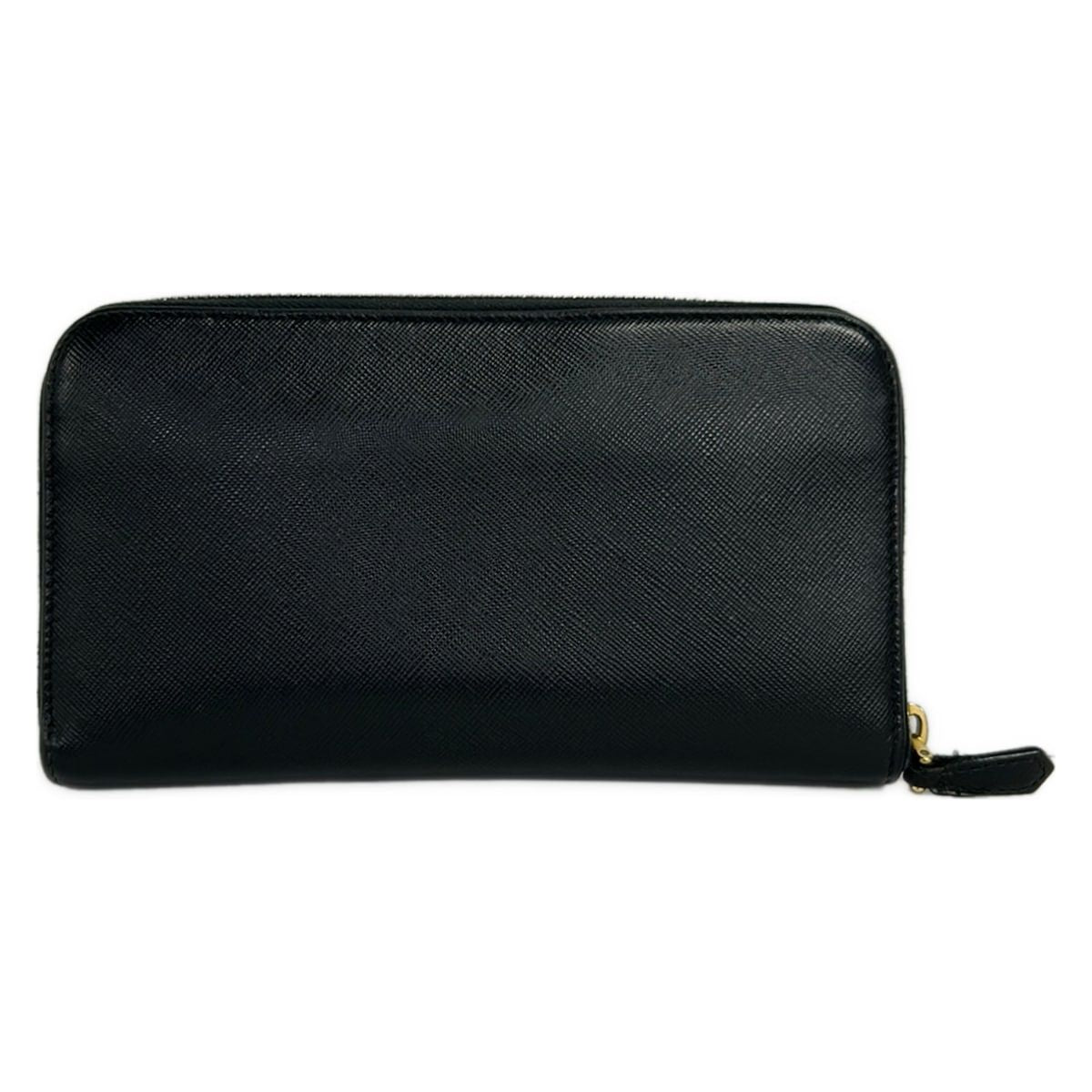 Prada Wallet Black Zip Around Leather — view 2
