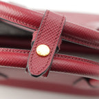 Prada Saffiano Leather Triangle Logo Double 2-Way Handbag Bordeaux — view 9