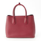 Prada Saffiano Leather Triangle Logo Double 2-Way Handbag Bordeaux — view 4