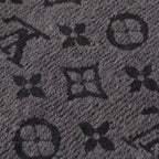 Louis Vuitton Monogram Wool Echarpe Classic Scarf Gray Black — view 9
