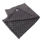 Louis Vuitton Monogram Wool Echarpe Classic Scarf Gray Black — view 2