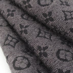 Louis Vuitton Monogram Wool Echarpe Classic Scarf Gray Black — view 6