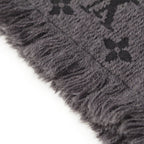Louis Vuitton Monogram Wool Echarpe Classic Scarf Gray Black — view 3