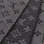 Louis Vuitton Monogram Wool Echarpe Classic Scarf Gray Black — view 5