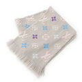 Louis Vuitton Echarpe Logo Mania Wool Silk Monogram Scarf Gray