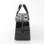 Chanel Choco Bar CC Logo Patent Handbag Black — view 3
