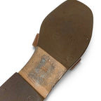 Hermes Oran Sandals Shoes Leather Brown Flat Mules — view 8