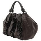 Prada Frill Leather Brown Tote — view 2