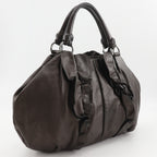 Prada Frill Leather Brown Tote — view 3