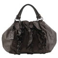 Prada Frill Leather Brown Tote