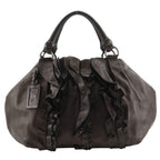 Prada Frill Leather Brown Tote
