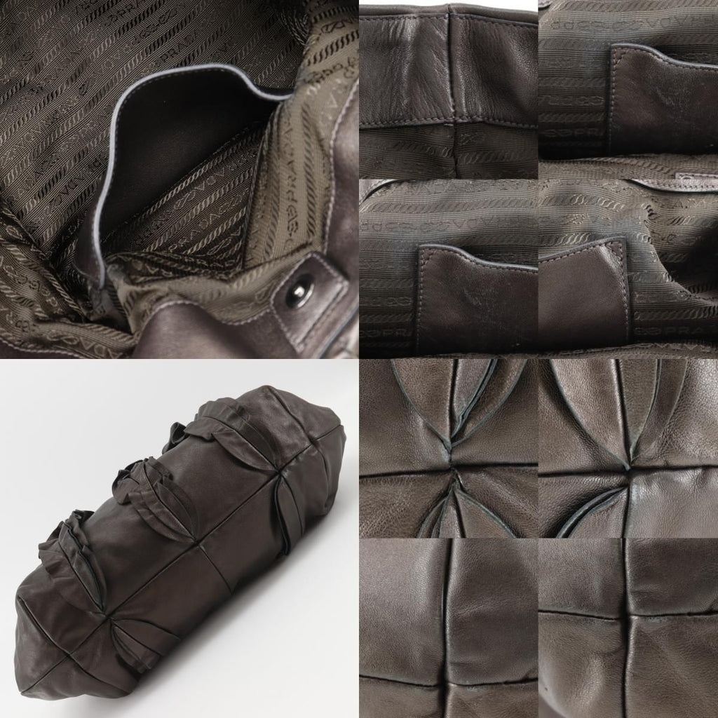 Prada Frill Leather Brown Tote — view 7