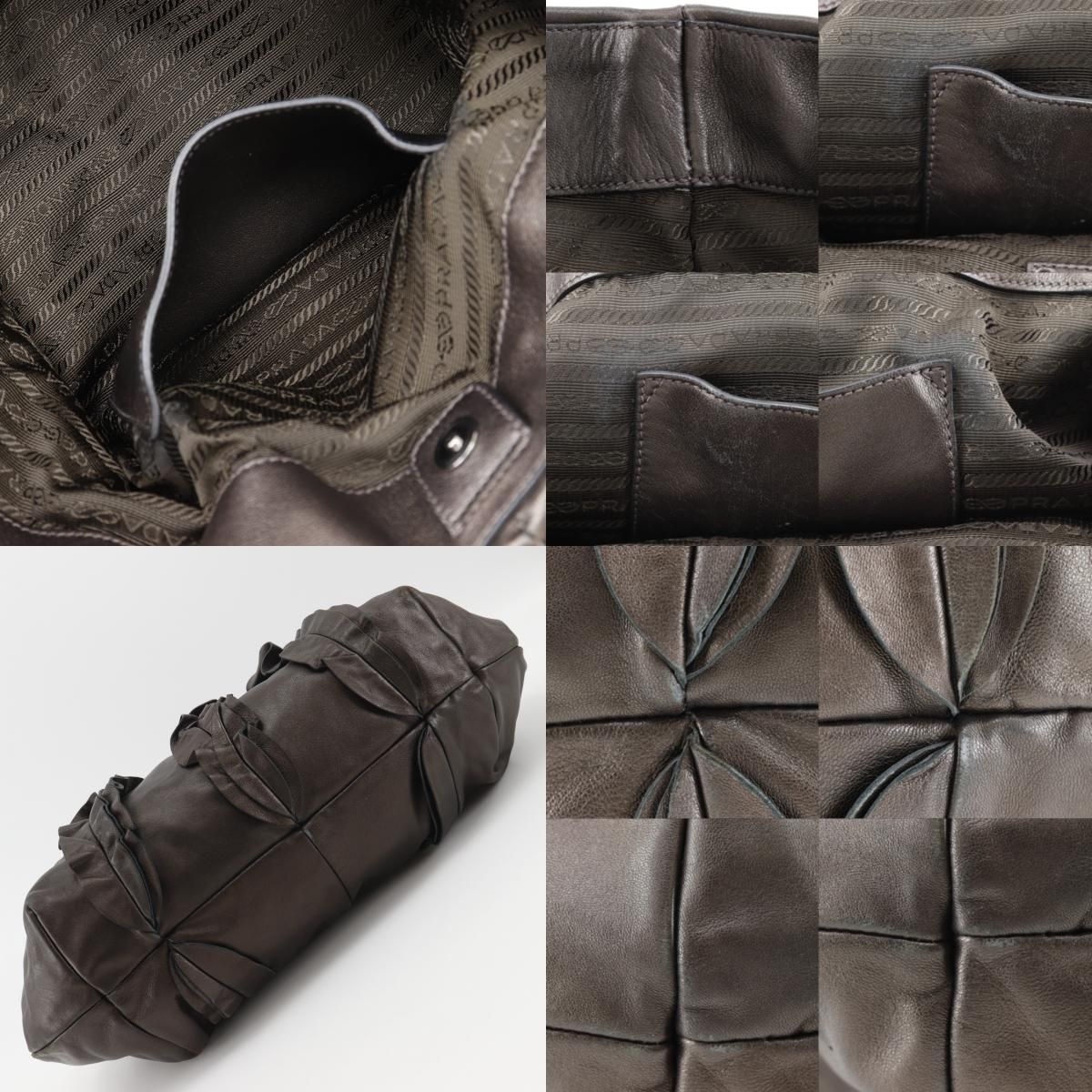 Prada Frill Leather Brown Tote — view 7
