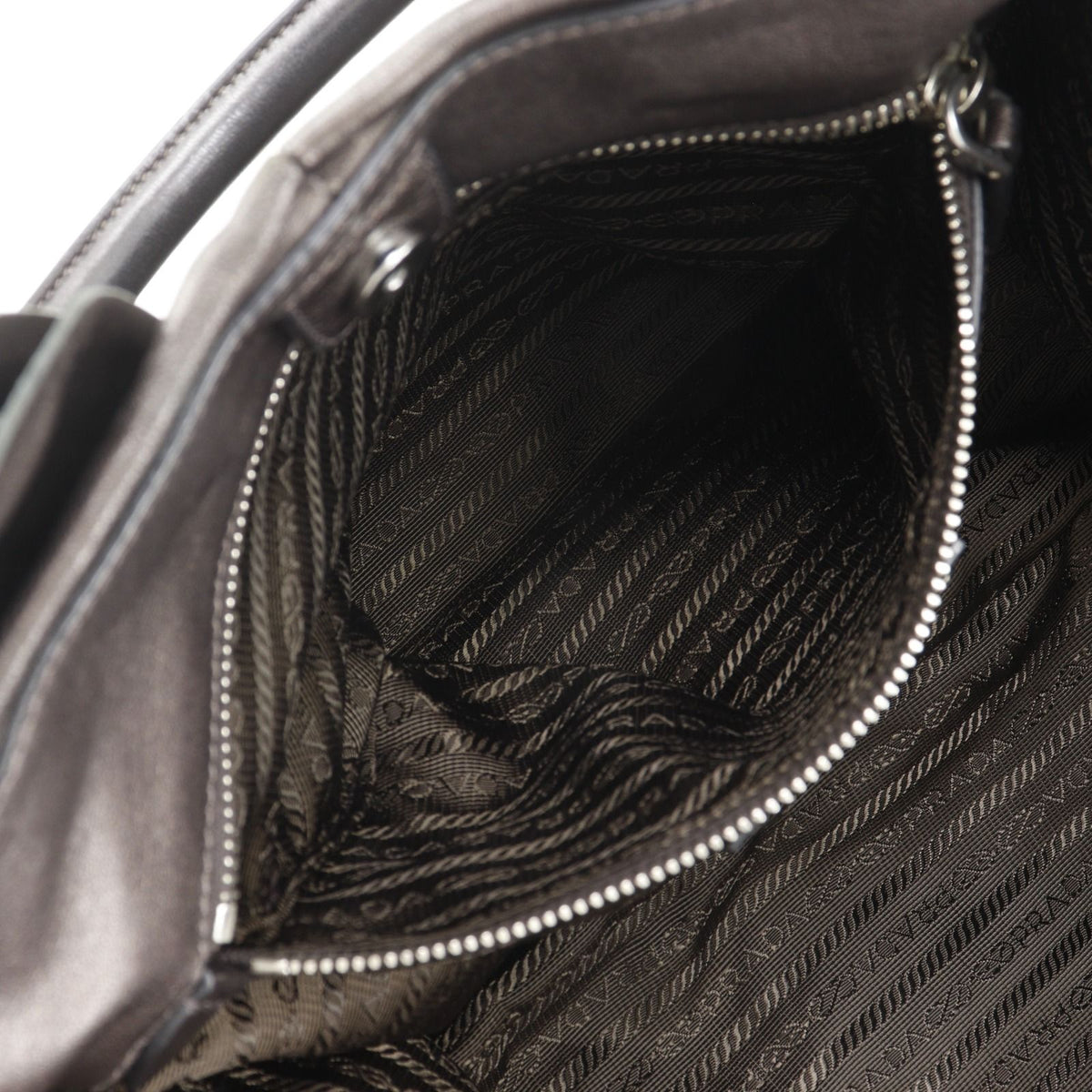 Prada Frill Leather Brown Tote — view 6