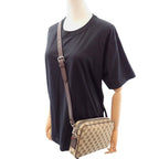 Gucci Small Cross Belt Bag Second GG Canvas Beige Dark Brown — view 4