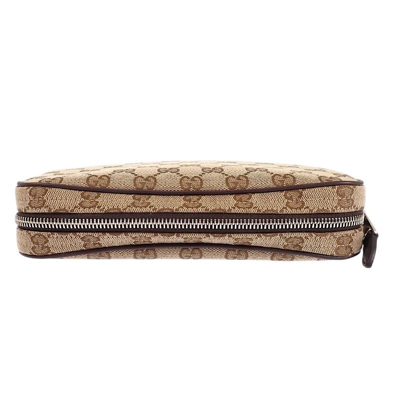 Gucci Small Cross Belt Bag Second GG Canvas Beige Dark Brown — view 7