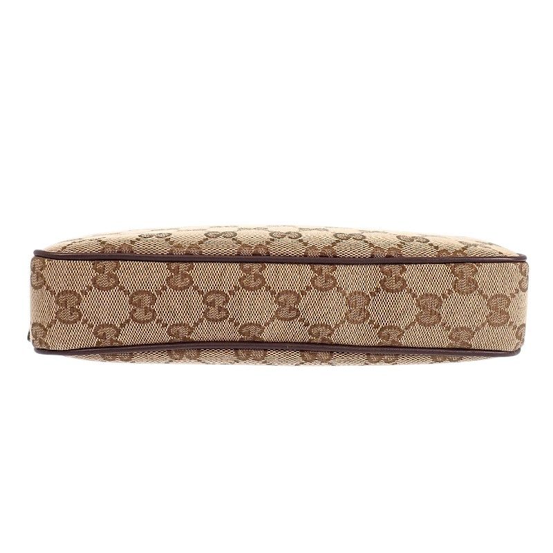 Gucci Small Cross Belt Bag Second GG Canvas Beige Dark Brown — view 9