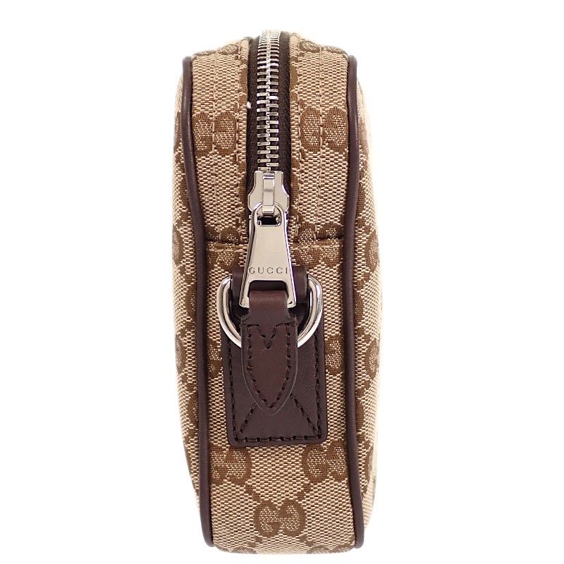 Gucci Small Cross Belt Bag Second GG Canvas Beige Dark Brown — view 6