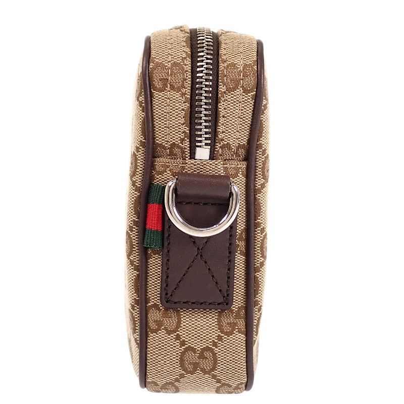 Gucci Small Cross Belt Bag Second GG Canvas Beige Dark Brown — view 8