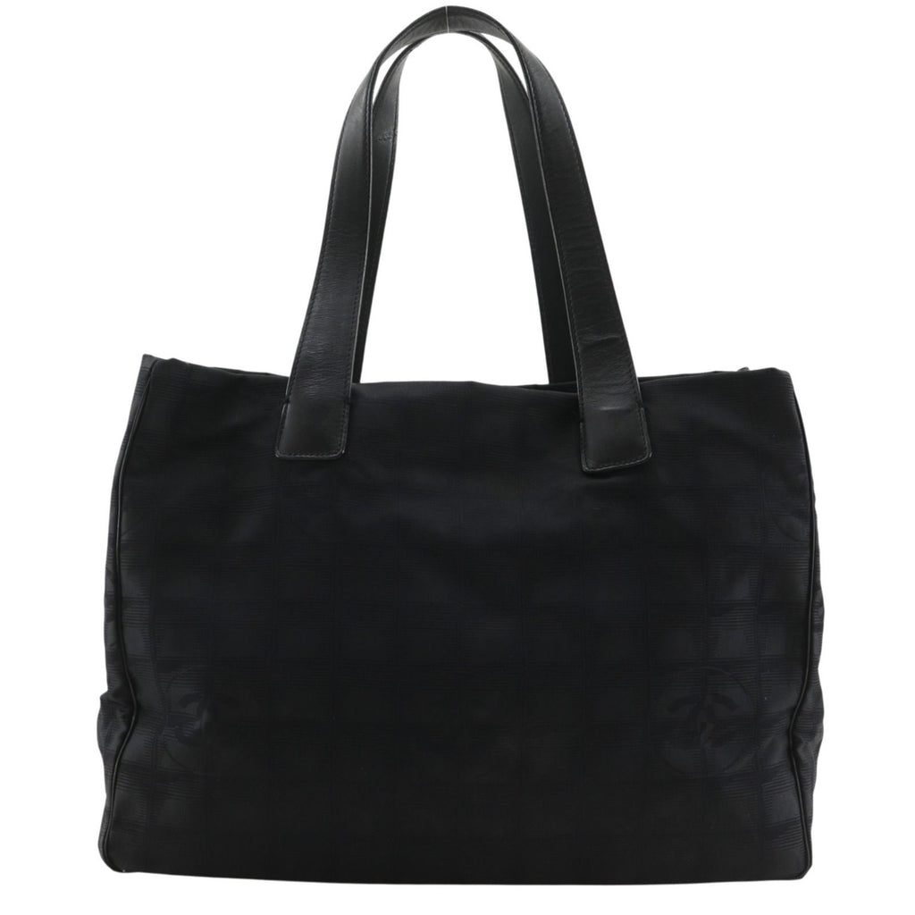 Chanel New Travel Line Tote MM Nylon Canvas Black