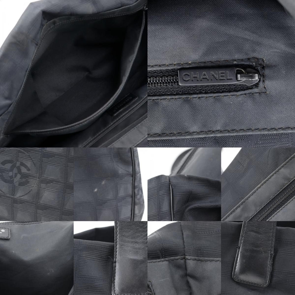 Chanel New Travel Line Tote MM Nylon Canvas Black — view 8