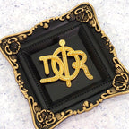 Dior Emblem Logo Vintage Brooch Metal Gold