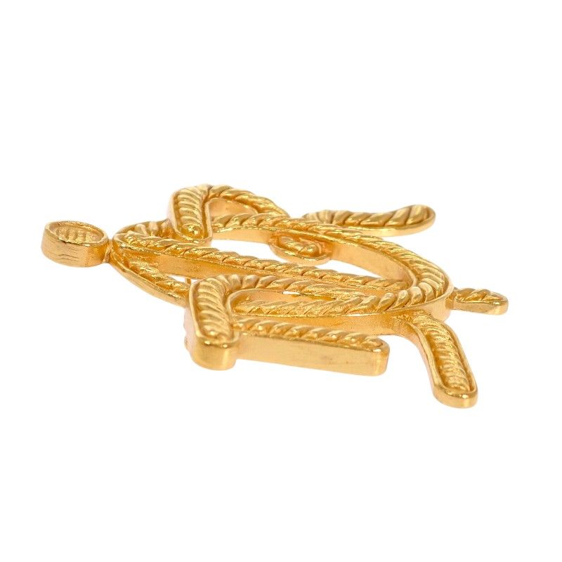 Dior Emblem Logo Vintage Brooch Metal Gold — view 5