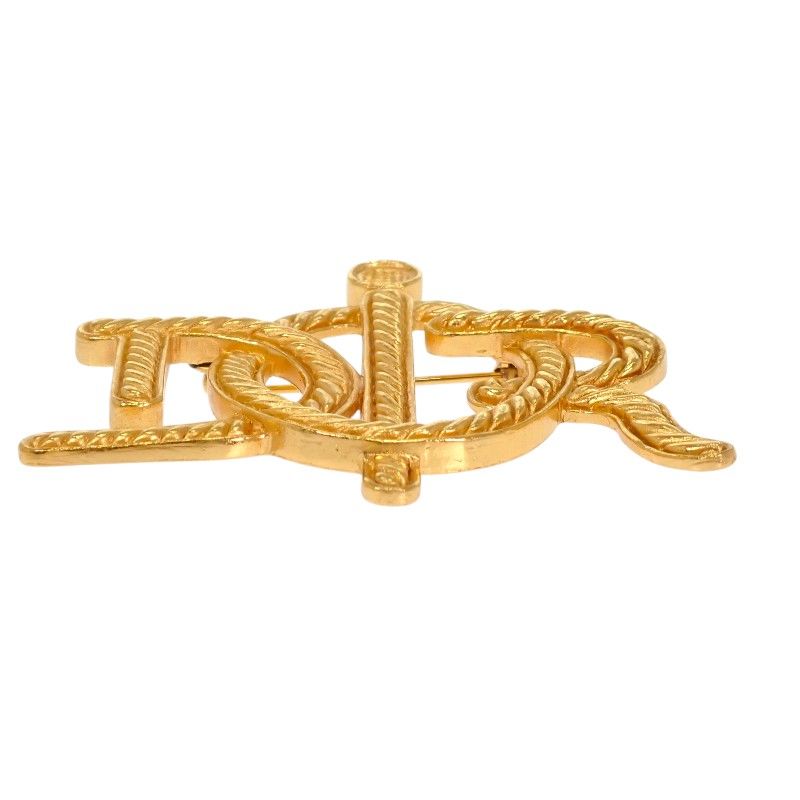 Dior Emblem Logo Vintage Brooch Metal Gold — view 8