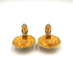 Chanel Vintage Faux Pearl Round Off White Gold Earrings — view 5
