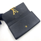 Louis Vuitton Portefeuille Capucines Leather Black Wallet Gold — view 7