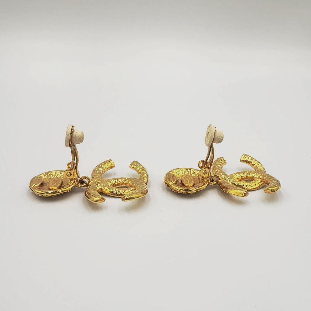 Chanel Vintage Swing Gold Plated Earrings — view 6