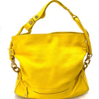 Celine Hand Shoulder Bag Leather Yellow Travel