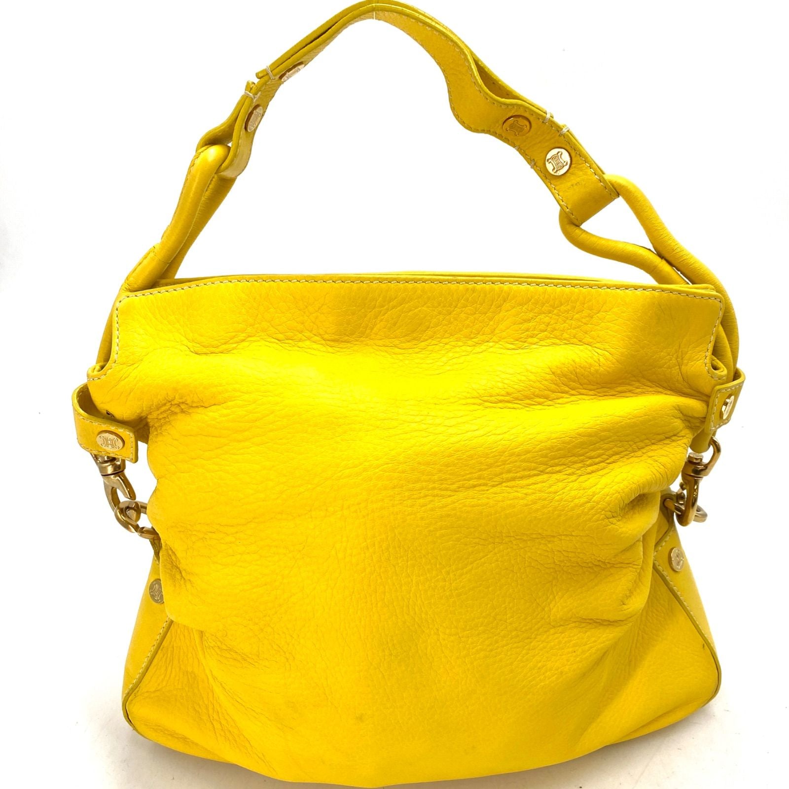 Celine Hand Shoulder Bag Leather Yellow Travel — view 2