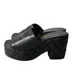 Chanel Medietta Platfo Sandals 37 Black Leather — view 3
