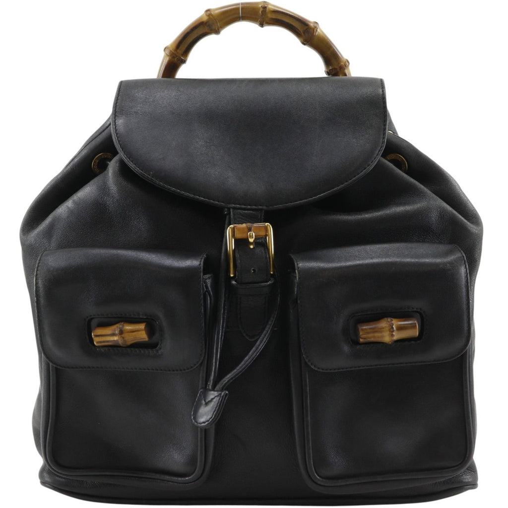 Gucci Bamboo 003 Leather Black Backpack