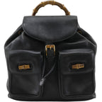 Gucci Bamboo 003 Leather Black Backpack