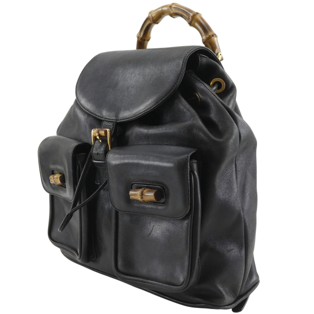 Gucci Bamboo 003 Leather Black Backpack — view 2