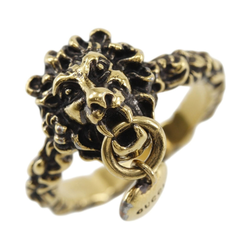 Gucci Lion Head Heart Gold Plated Ring