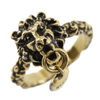 Gucci Lion Head Heart Gold Plated Ring
