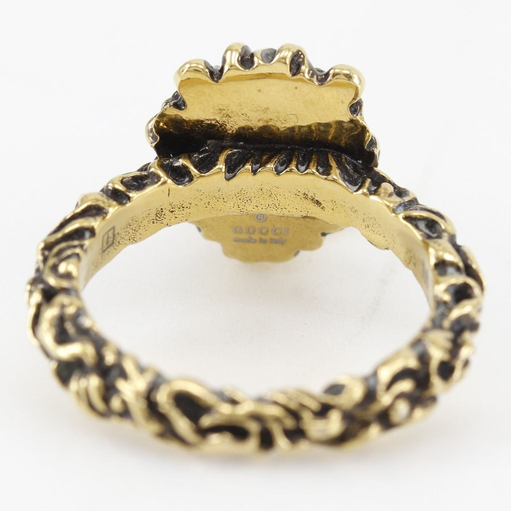 Gucci Lion Head Heart Gold Plated Ring