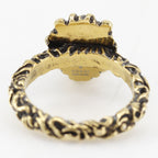 Gucci Lion Head Heart Gold Plated Ring