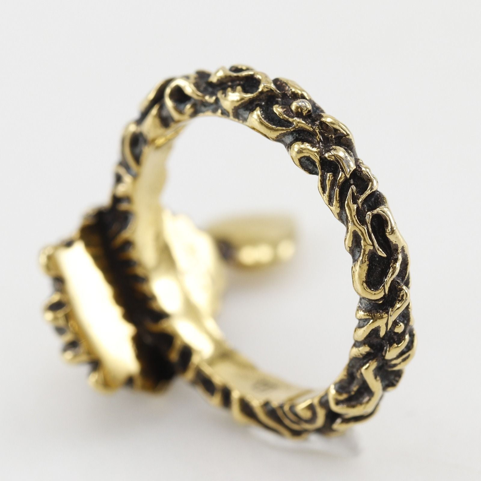 Gucci Lion Head Heart Gold Plated Ring