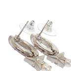 Chanel CC Logo Camellia Star Long Earrings Metal Faux Pearl Rhinestone Silver — view 8