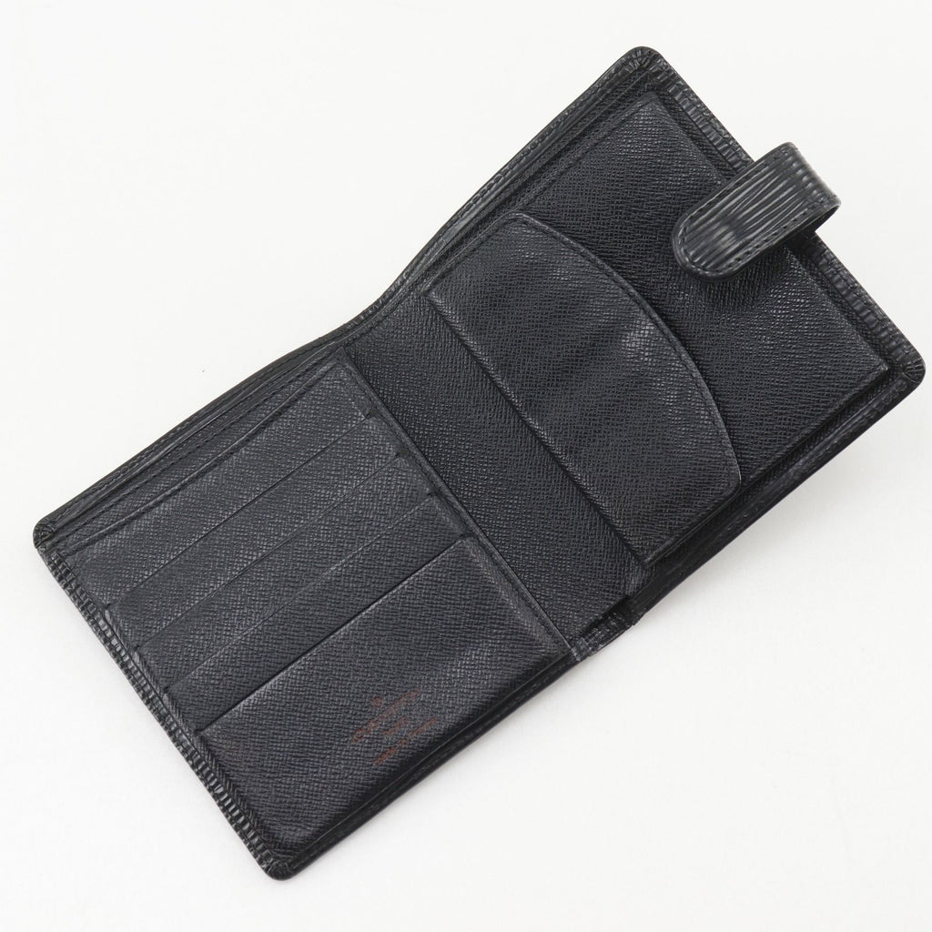Louis Vuitton Porte Viet Compact Epi Leather Noir Black Bifold Wallet — view 5