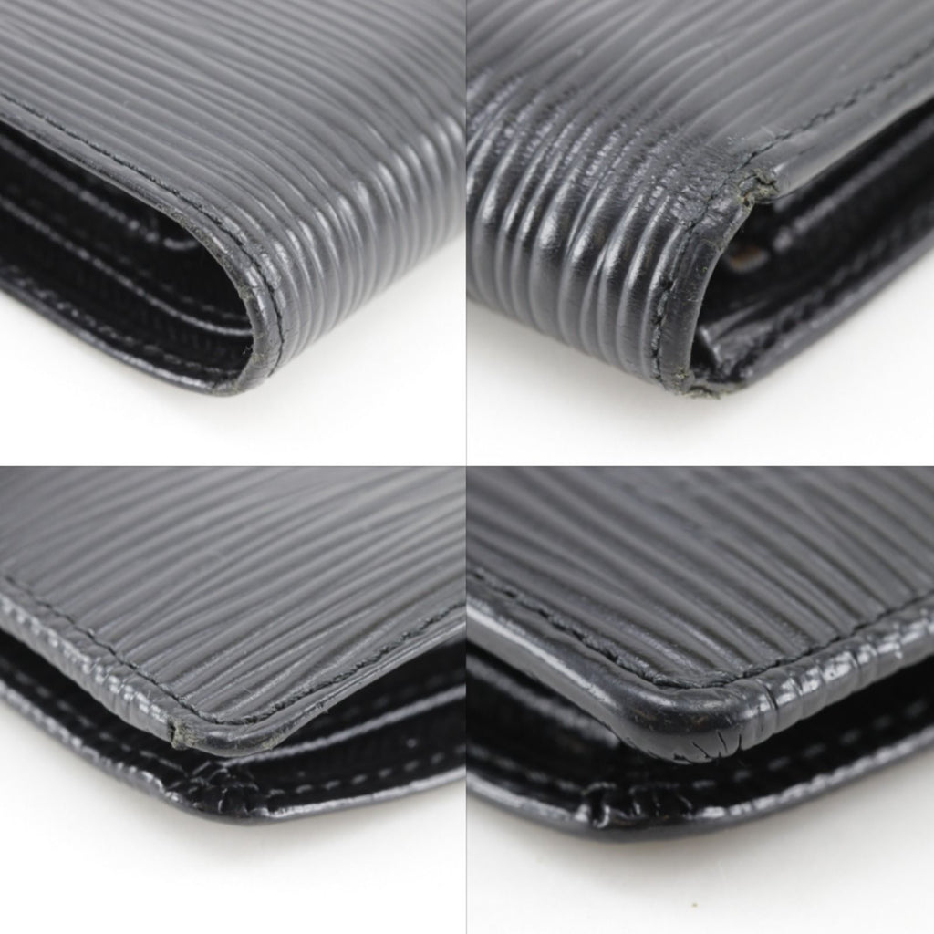Louis Vuitton Porte Viet Compact Epi Leather Noir Black Bifold Wallet — view 4